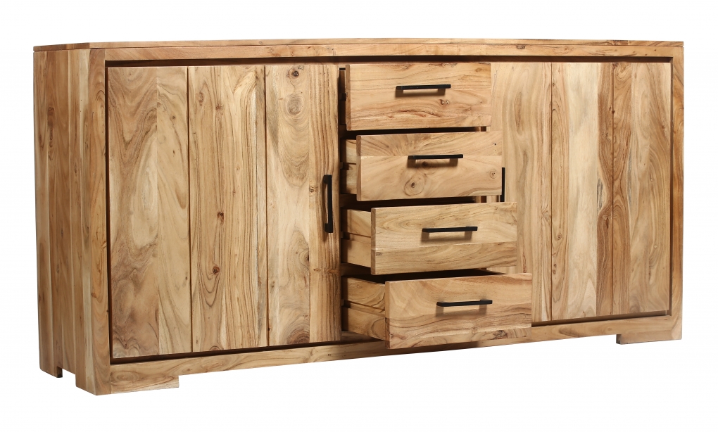 Sideboard 176 cm Akazienholz naturfarben SARAH itemprop=
