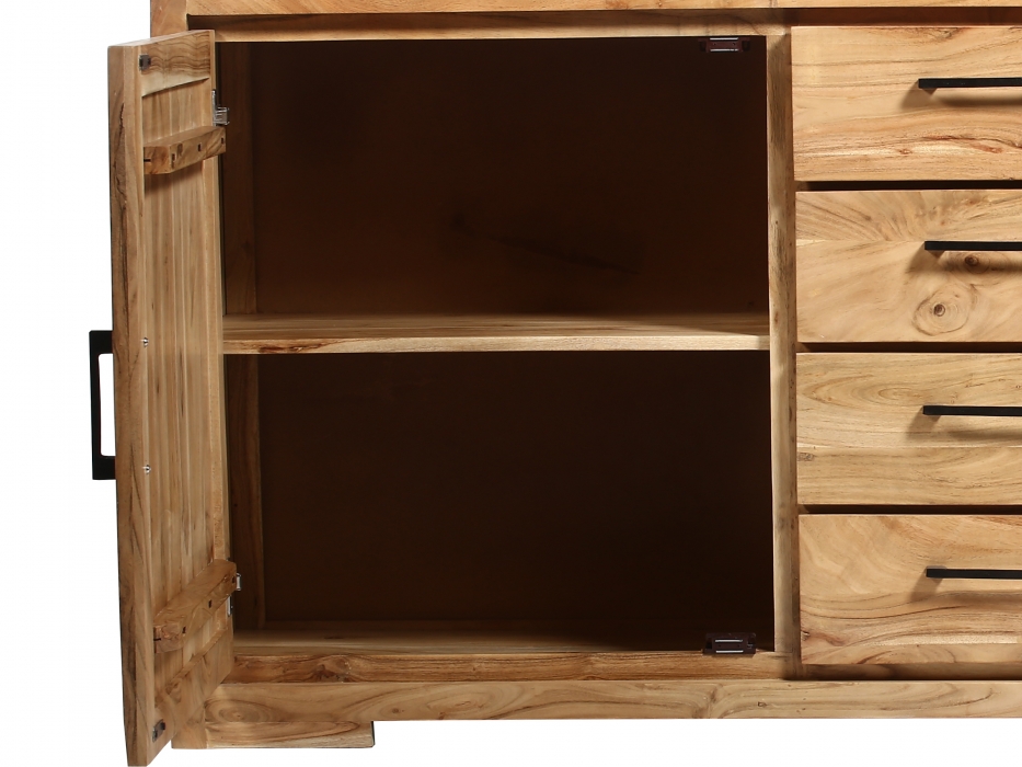 Sideboard 176 cm Akazienholz naturfarben SARAH itemprop=