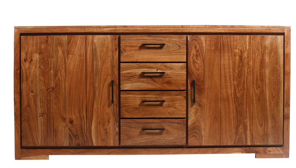 Sideboard 176 cm Akazienholz nussbaumfarben SARAH itemprop=