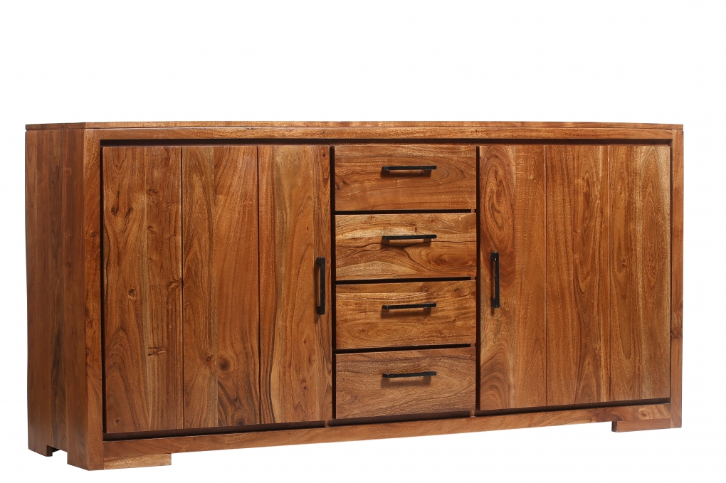 Sideboard 176 cm Akazienholz nussbaumfarben SARAH itemprop=