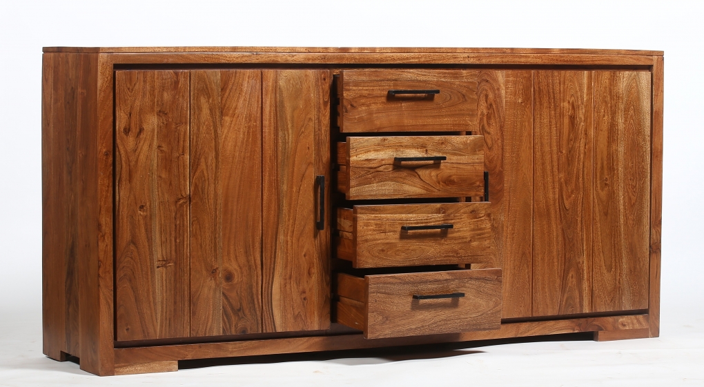 Sideboard 176 cm Akazienholz nussbaumfarben SARAH itemprop=