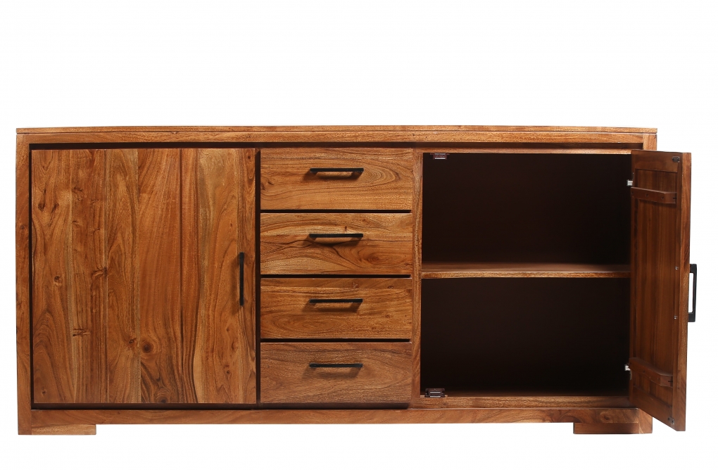 Sideboard 176 cm Akazienholz nussbaumfarben SARAH itemprop=