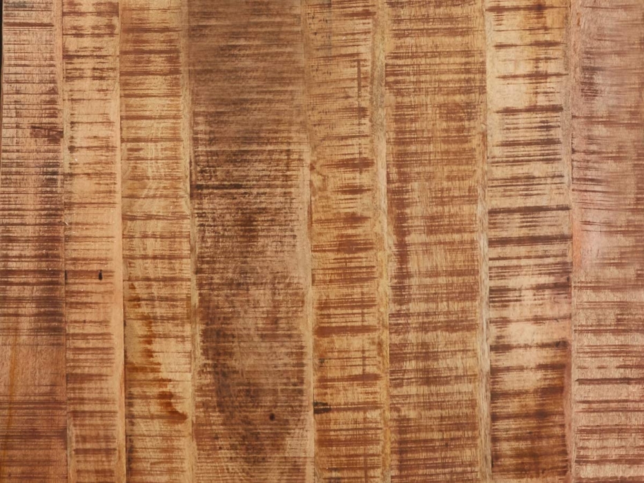 Essgruppe 180 cm Mango naturfarben U-Gestell schwarz mit 6 Stühlen NORINA itemprop=