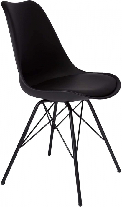 Essgruppe 180 cm Mango naturfarben U-Gestell schwarz mit 6 Stühlen NORINA itemprop=