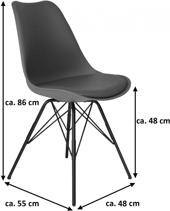 Essgruppe 180 cm Mango naturfarben U-Gestell schwarz mit 6 Stühlen NORINA itemprop=