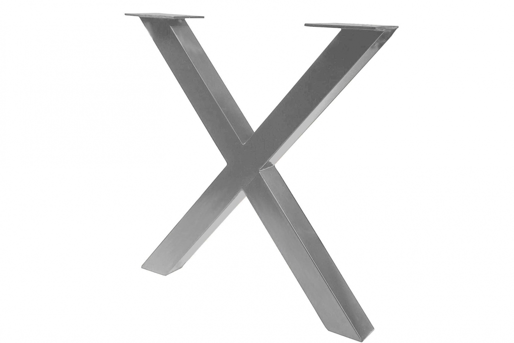  Esstisch Baumkante massiv Akazie nussbaumfarben 180 x 90 silber X-Gestell XEREZ itemprop=