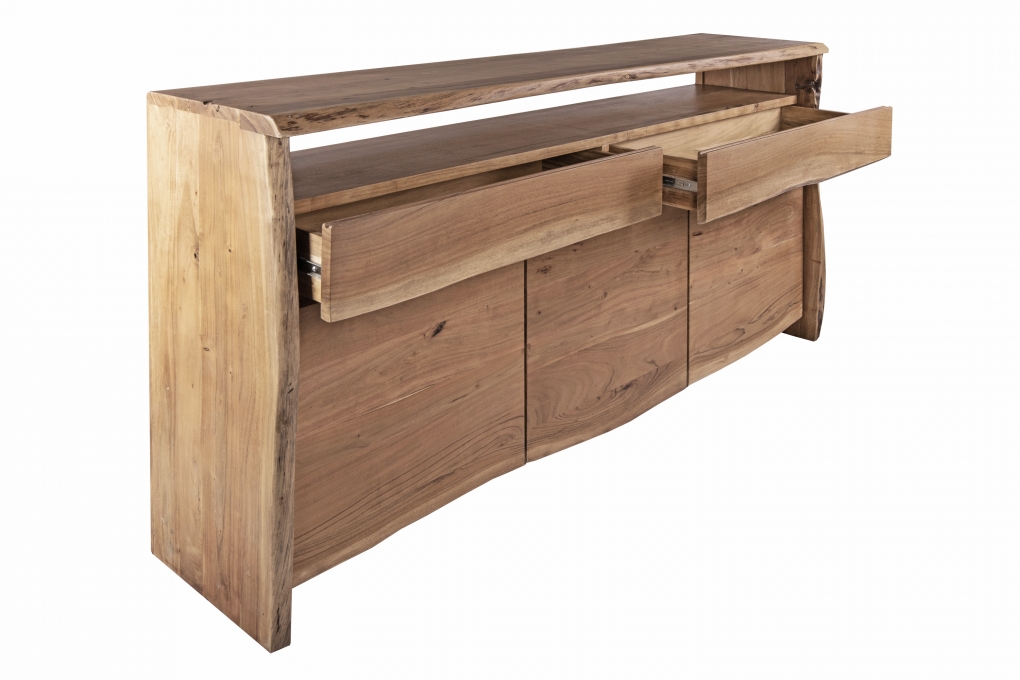 Sideboard 191 x 96 x 45 cm Akazienholz massiv naturfarben NILS II itemprop=