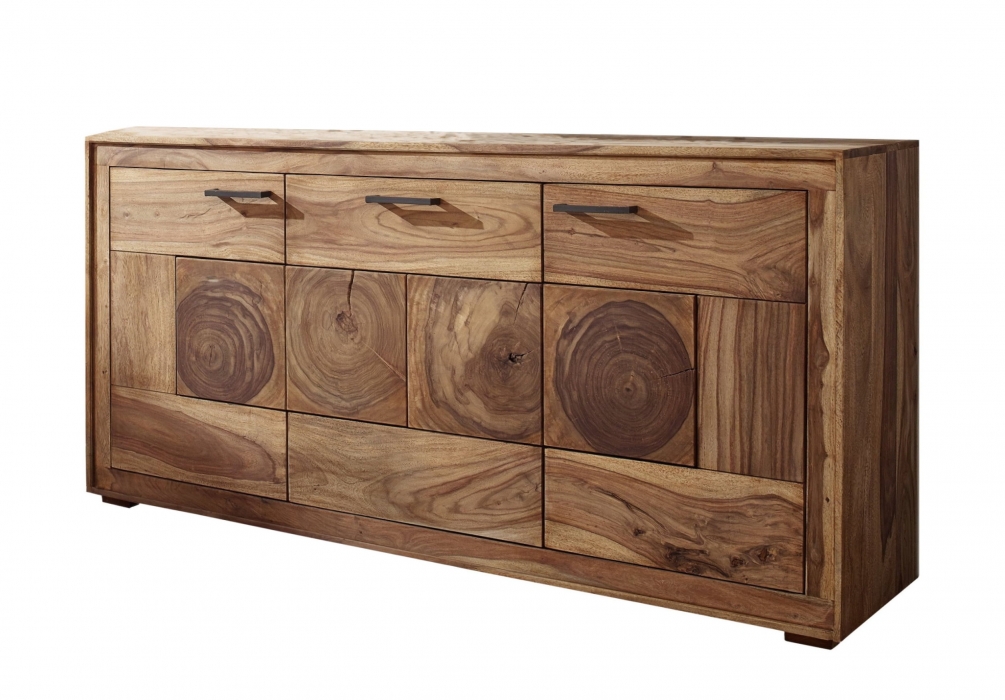 Sideboard 170 x 82,5 x 40 cm Akazienholz massiv naturfarben NORA itemprop=