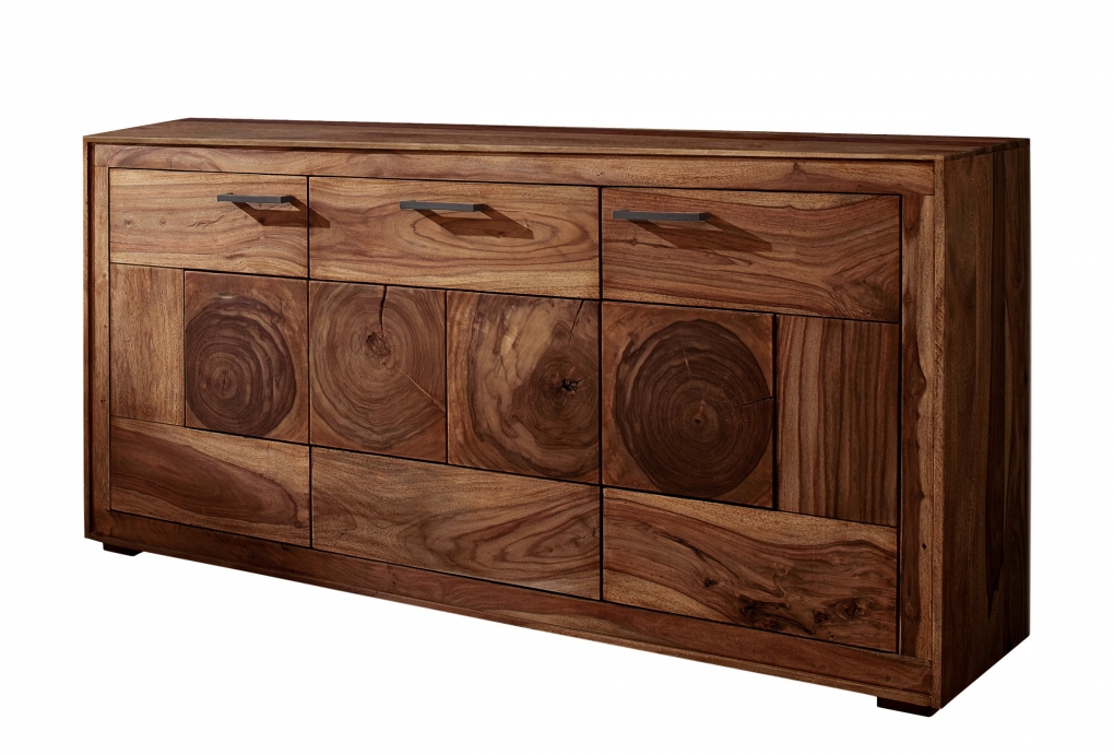 Sideboard 170 x 82,5 x 40 cm Akazienholz massiv nussbaumfarben NORA itemprop=