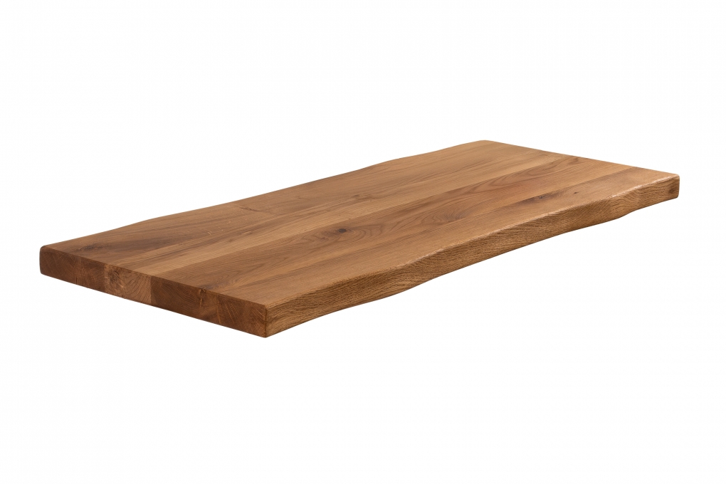 Konsolentisch  Baumkante Industrial-Design Wildeiche massiv 100x40 cm schwarz GERDA itemprop=
