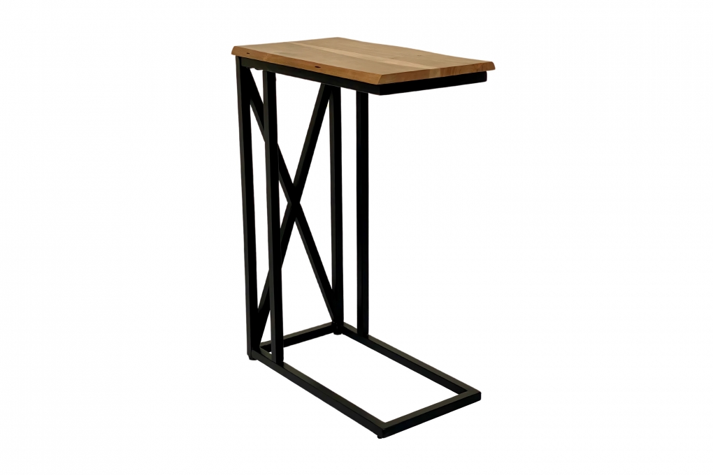 Beistelltisch Laptoptisch massiv natur 47,5x27x67,5 cm Akazie schwarz GRANADA itemprop=