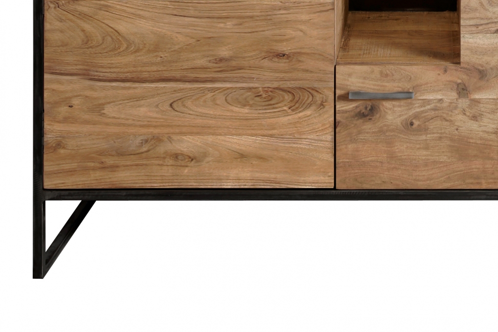 Sideboard Kommode 175 x 85 x 45 cm Akazienholz stonefarben SYDNEY itemprop=