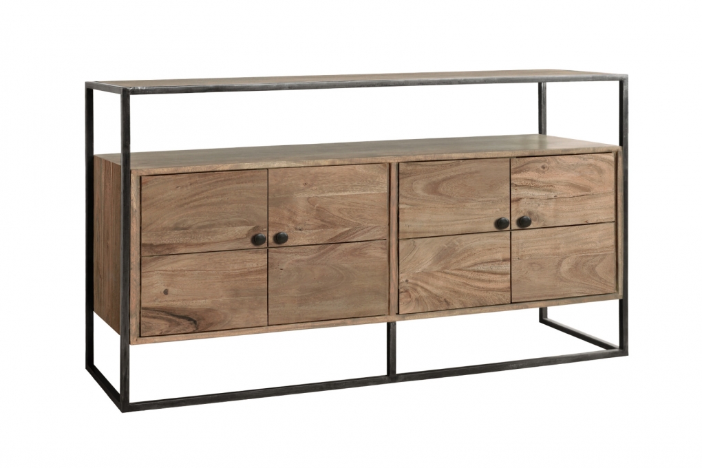 Sideboard Kommode 150 x 83 x 40 cm Akazienholz stonefarben SYDNEY itemprop=