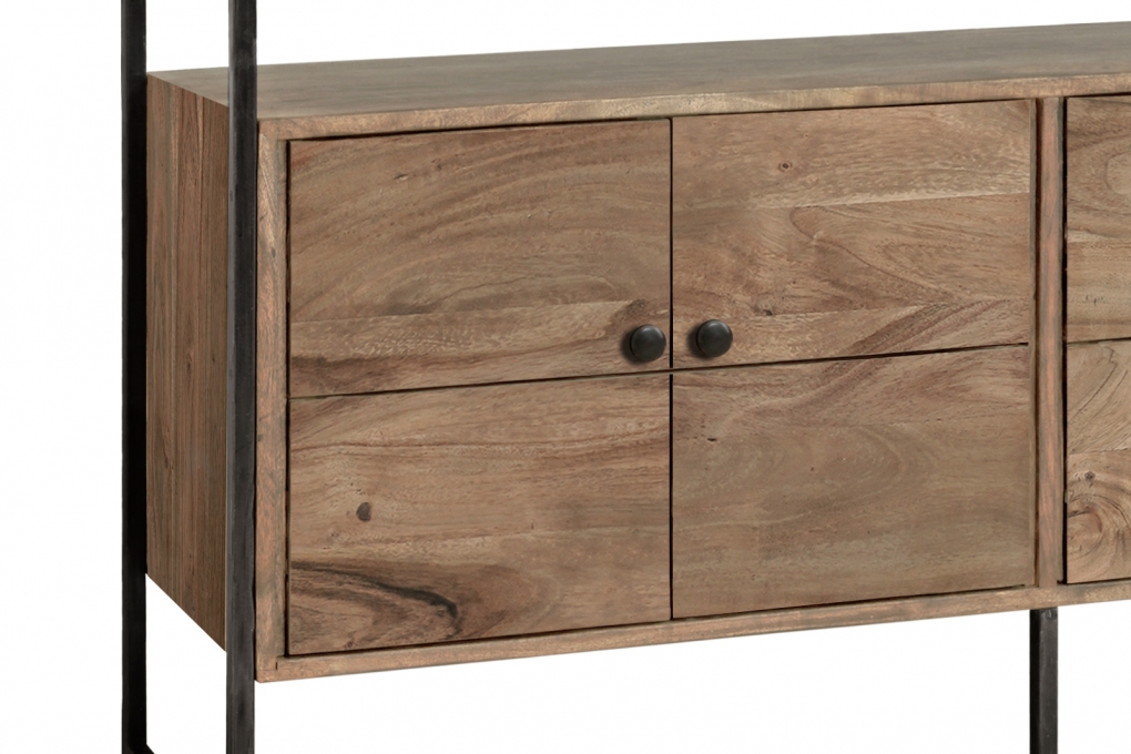 Sideboard Kommode 150 x 83 x 40 cm Akazienholz stonefarben SYDNEY itemprop=