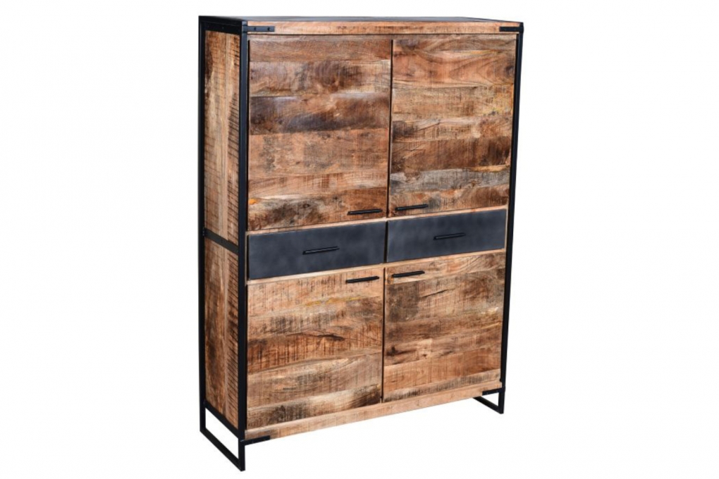 Highboard 120 x 160 x 40 cm Mangoholz massiv ARTA itemprop=