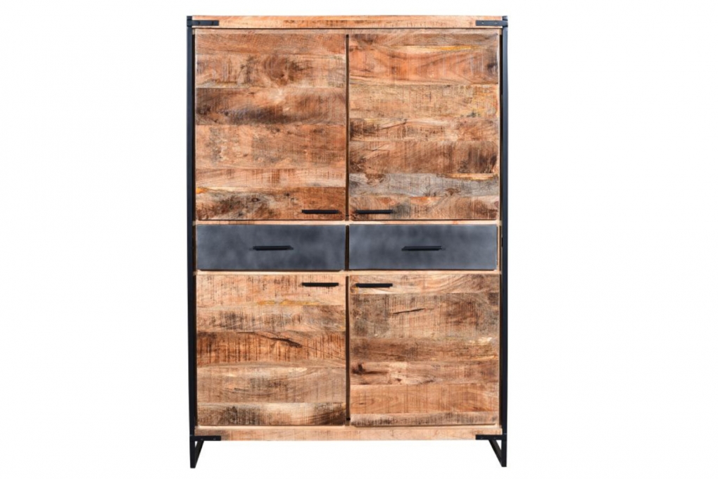 Highboard 120 x 160 x 40 cm Mangoholz massiv ARTA itemprop=