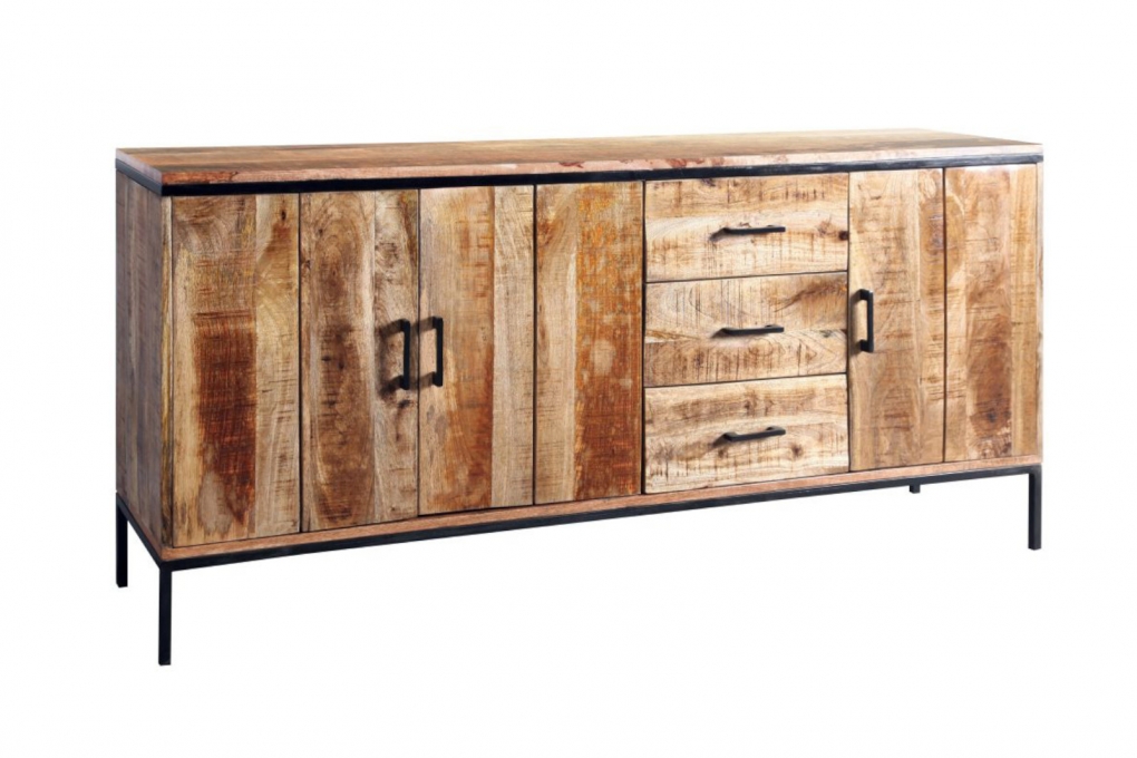Sideboard Kommode 180 x 80 x 40 cm Mangoholz massiv ARTA itemprop=