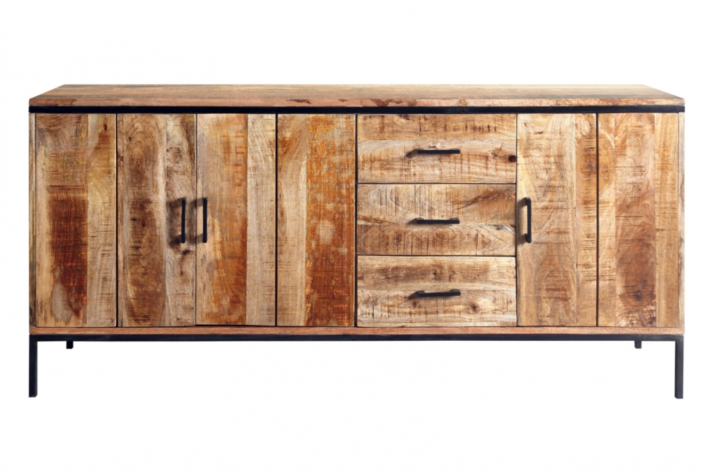 Sideboard Kommode 180 x 80 x 40 cm Mangoholz massiv ARTA itemprop=