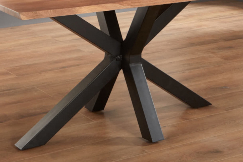 Esstisch Baumkante massiv Akazie natur 140 x 80 schwarz SPYRO itemprop=