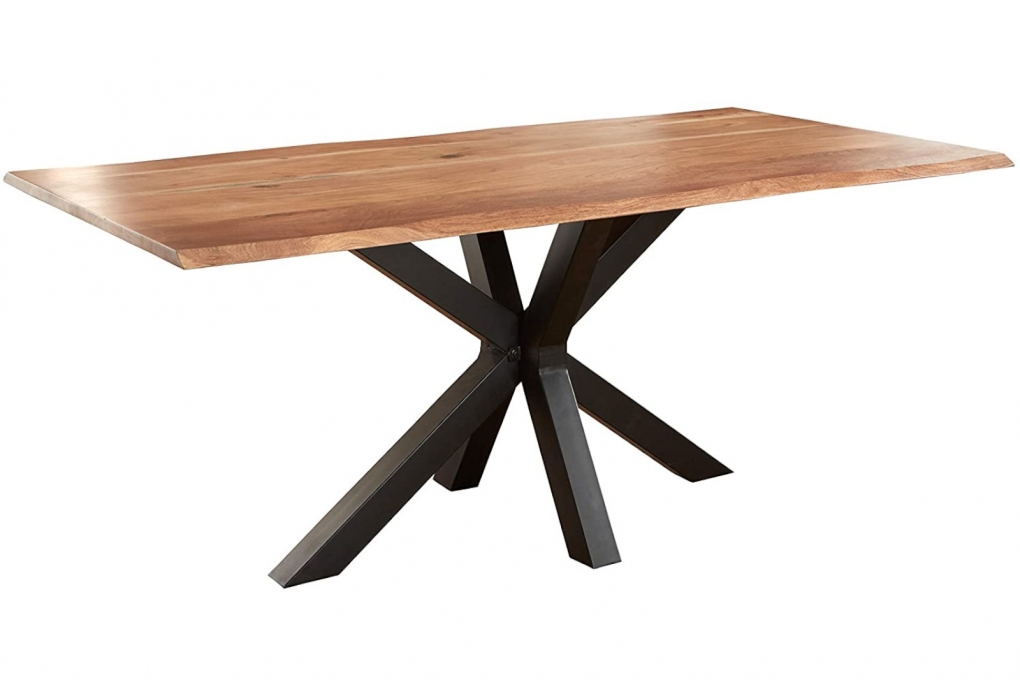 Esstisch Baumkante massiv Akazie natur 260 x 100 schwarz SPYRO itemprop=