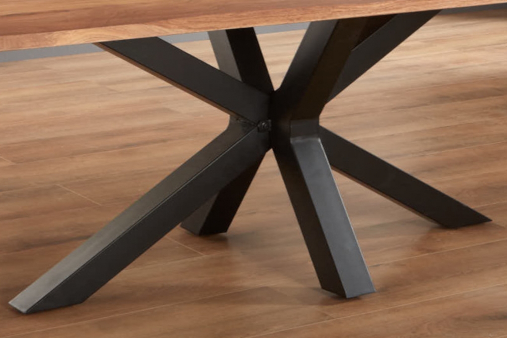 Esstisch Baumkante massiv Akazie natur 260 x 100 schwarz SPYRO itemprop=