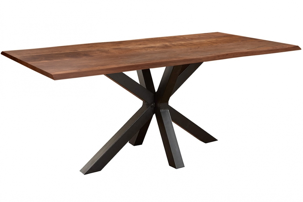 Esstisch Baumkante massiv Akazie nussbaum 260 x 100 schwarz SPYRO itemprop=