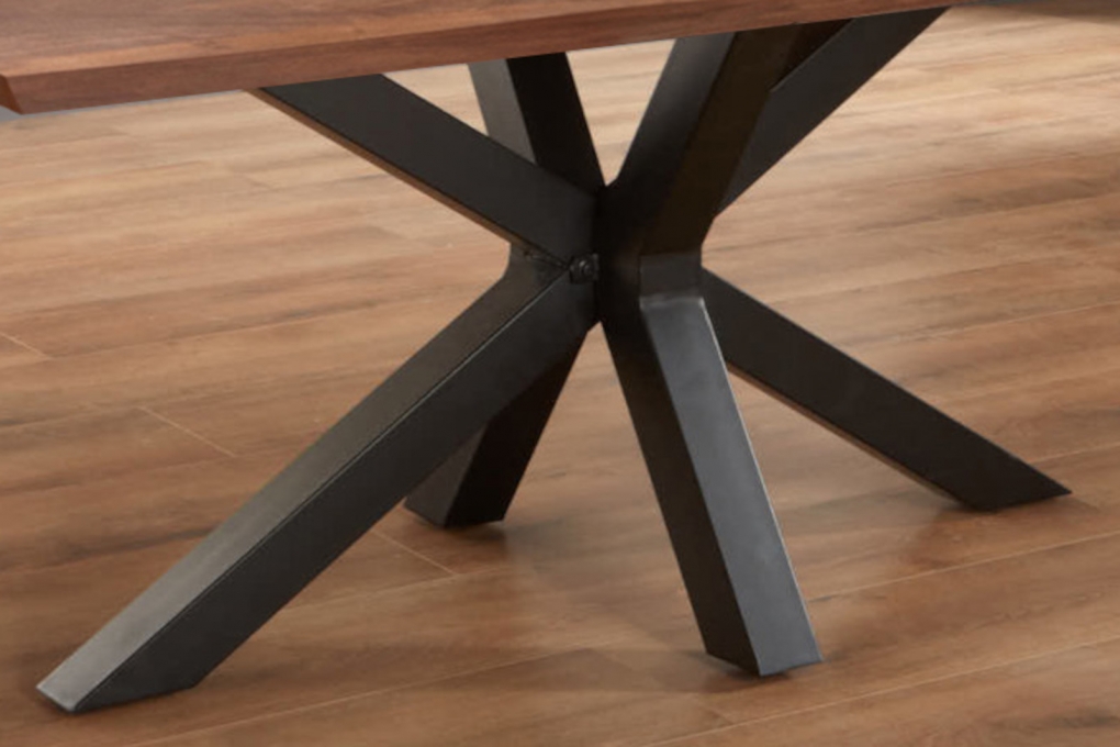 Esstisch Baumkante massiv Akazie nussbaum 140 x 80 schwarz SPYRO itemprop=