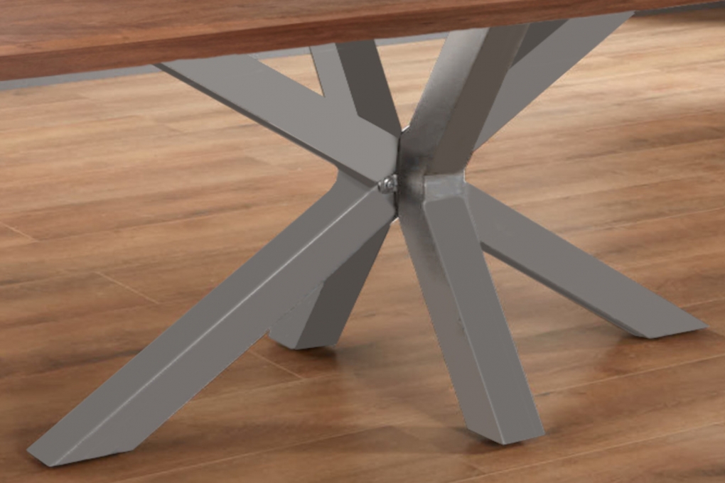  Esstisch Baumkante massiv Akazie nussbaum 240 x 100 silber SPYRO itemprop=