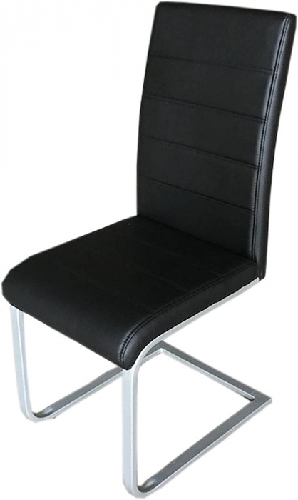 Essgruppe 120 cm Akazie cognacfarben U-Gestell schwarz mit 4 Stühlen und 1 Sitzbank Esra itemprop=