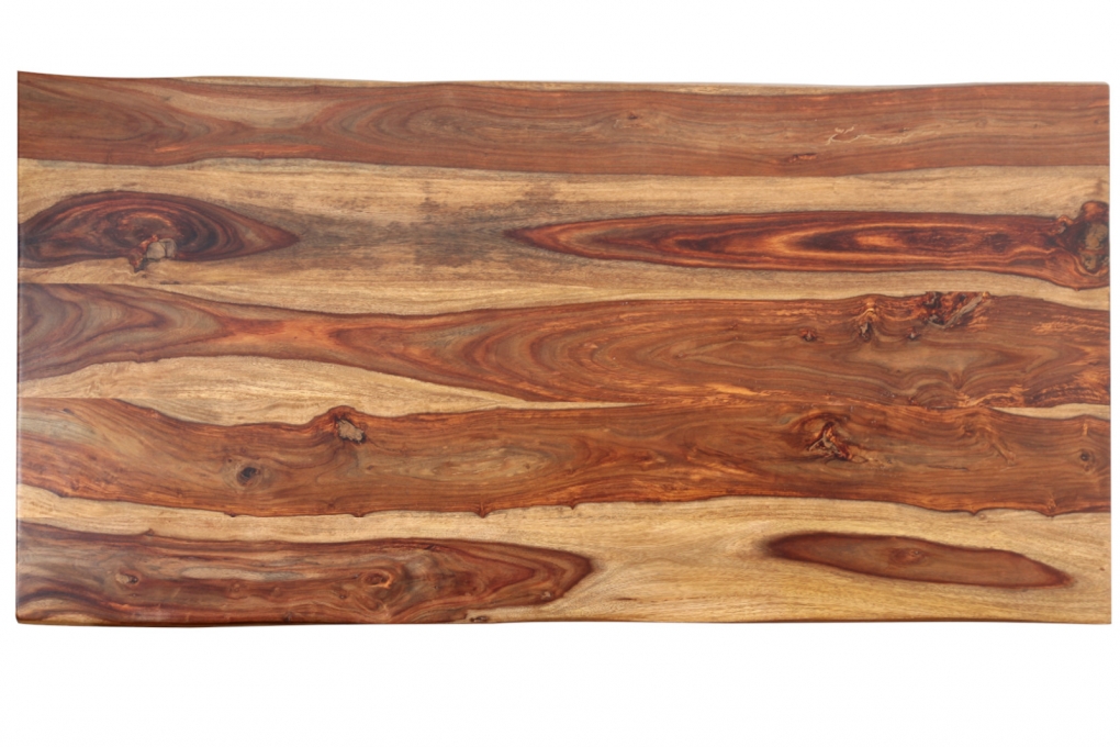 Baumkante Esstisch Sheesham shinafarben 280x100 U-Gestell schwarz Lotti itemprop=