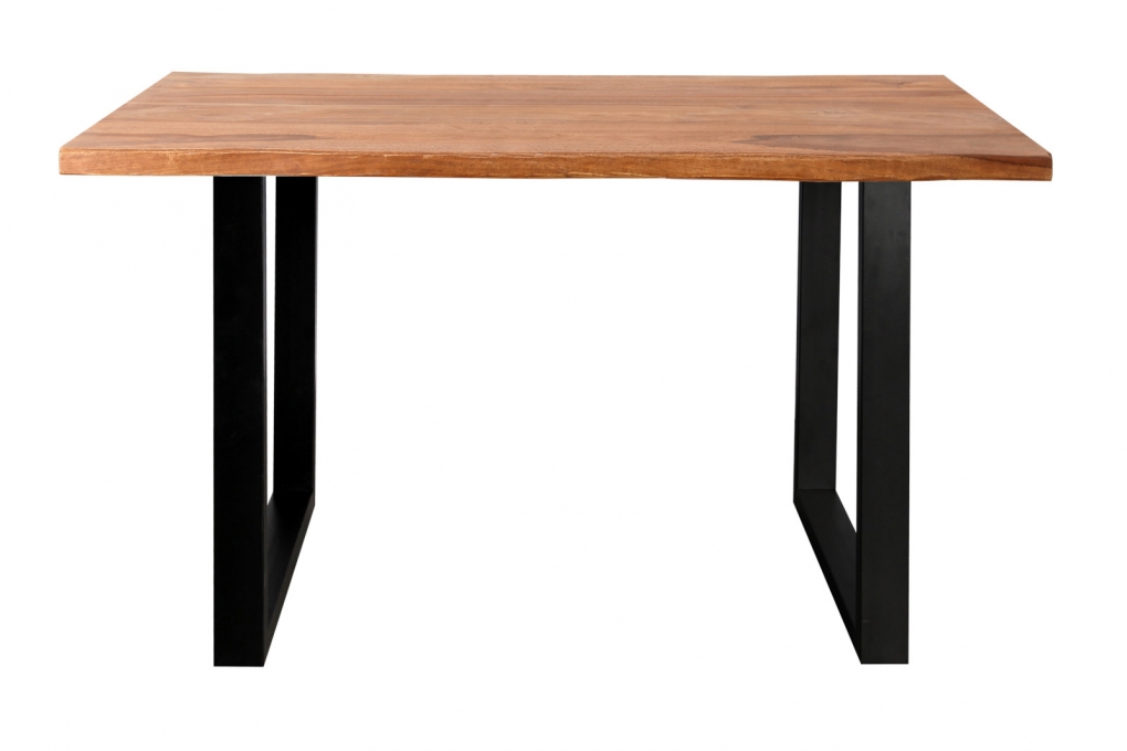 Baumkante Esstisch Indisches Rosenholz teakfarben  240x100 U-Gestell schwarz Lotti itemprop=