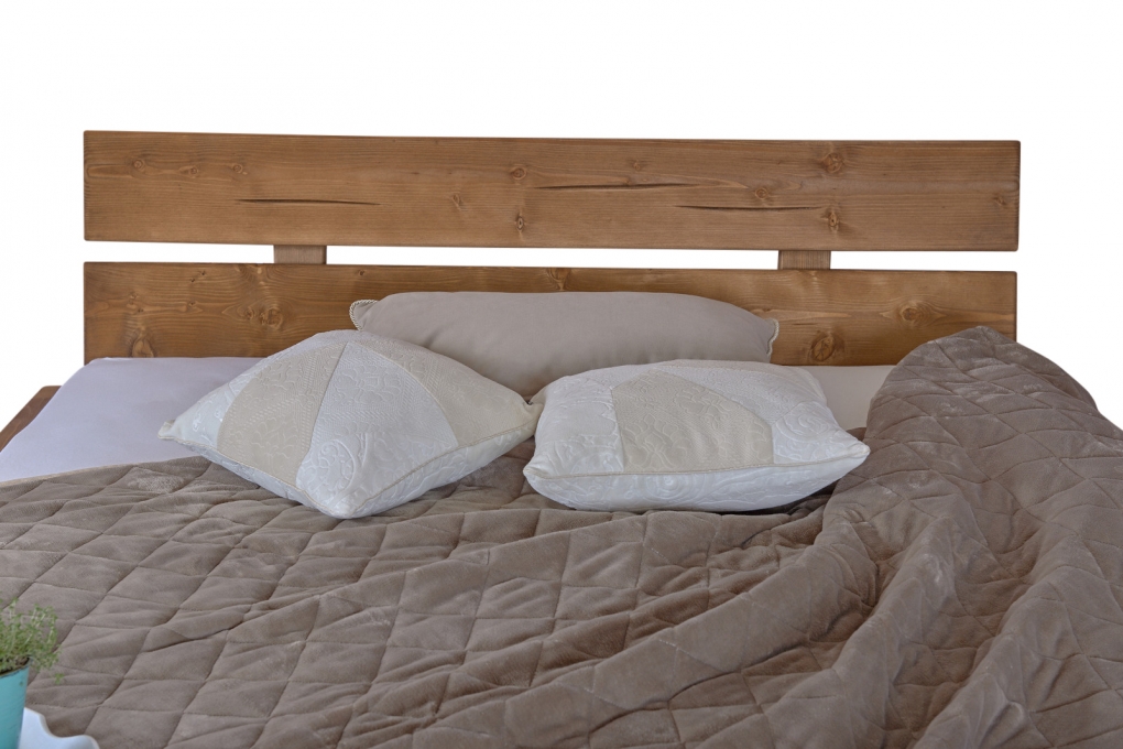 Balkenbett Massivholzbett 180x200 cm Fichte honigfarben SELMA itemprop=