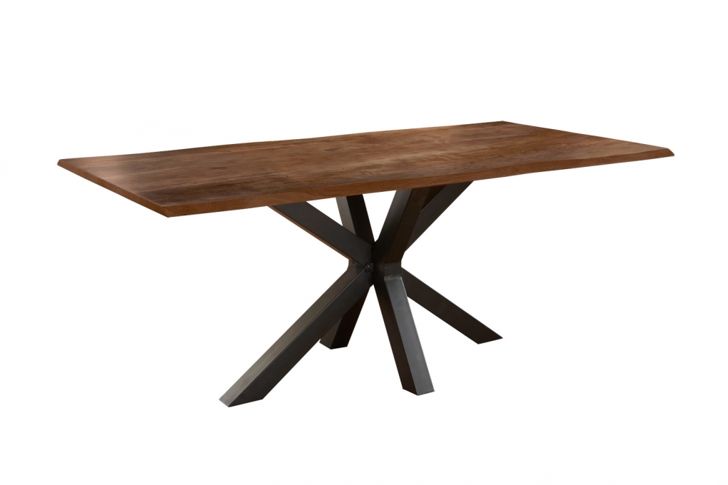 Esstisch Baumkante massiv Akazie nussbaum 240 x 100 schwarz FELINA itemprop=