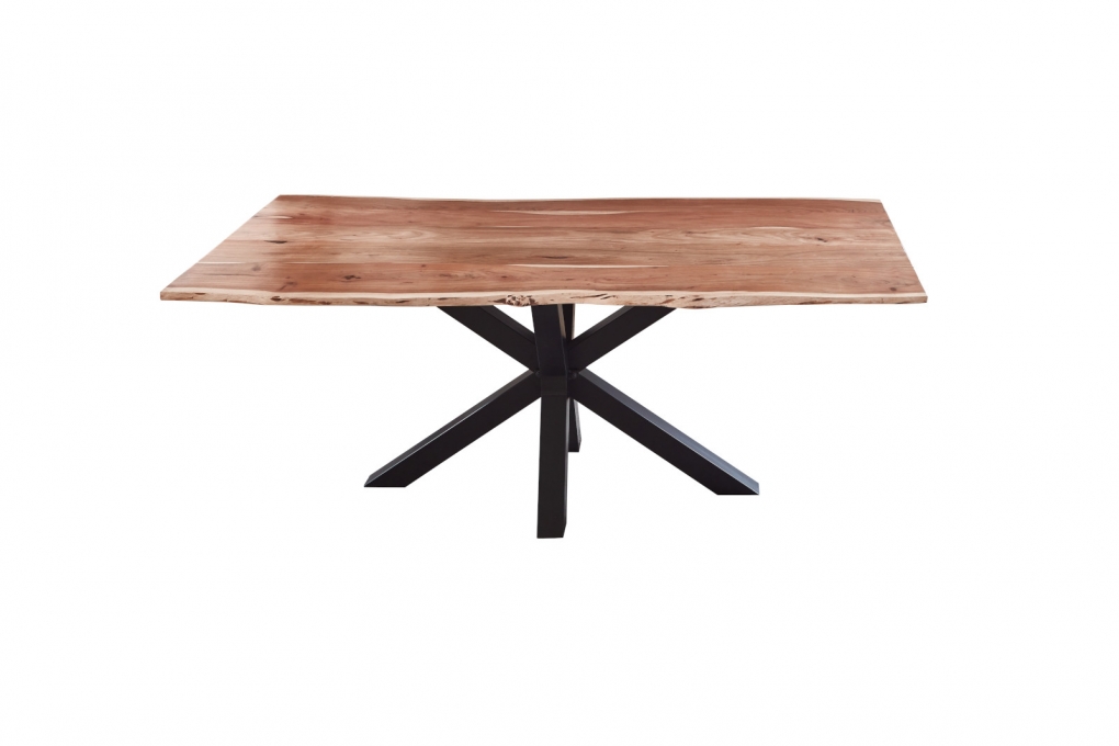 Esstisch Baumkante massiv Akazie natur 240 x 100 schwarz FELINA itemprop=