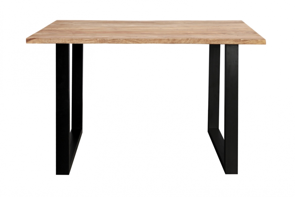 Baumkante Esstisch Sheesham naturbelassen 120 x 80 schwarz MAREK itemprop=