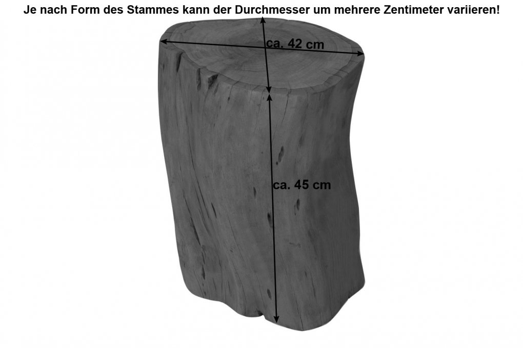 Baumstamm-Hocker Akazie massiv lackiert 42x45x42 cm nussbaumfarben IMAR itemprop=