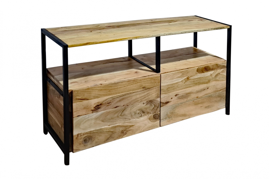 Sideboard Kommode Akazie 110x35x65 cm naturfarben Nagar III itemprop=