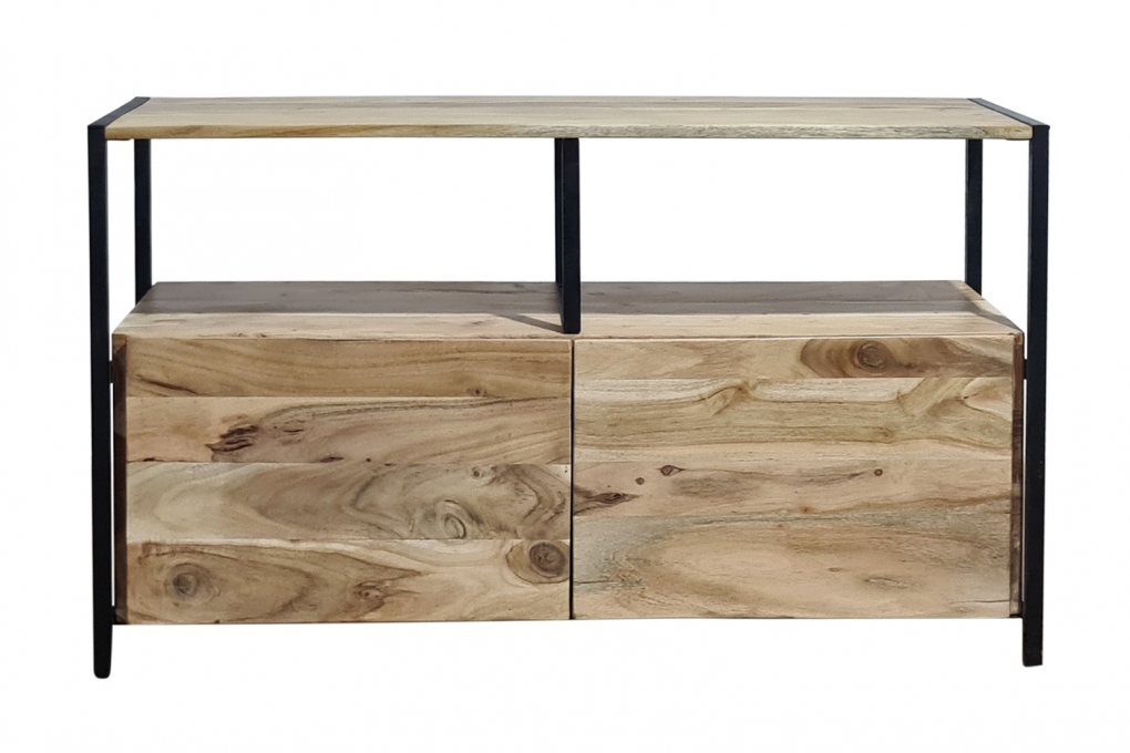 Sideboard Kommode Akazie 110x35x65 cm naturfarben Nagar III itemprop=