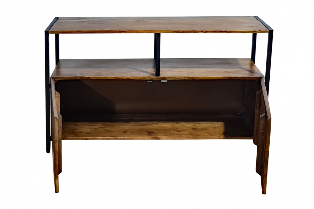 Sideboard Kommode Akazie 110x35x65 cm nussbaumfarben Nagar III itemprop=