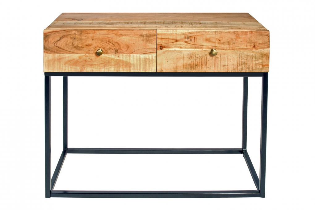 Konsolentisch Flurtisch Akazie massiv 90x35x75 cm naturfarben Nagar I itemprop=