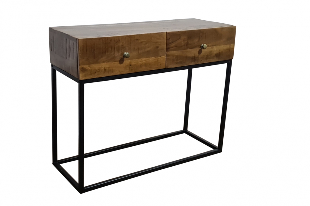 Konsolentisch Flurtisch Akazie massiv 90x35x75 cm nussbaumfarben Nagar I itemprop=