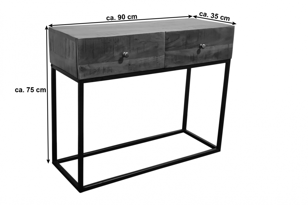 Konsolentisch Flurtisch Akazie massiv 90x35x75 cm nussbaumfarben Nagar I itemprop=