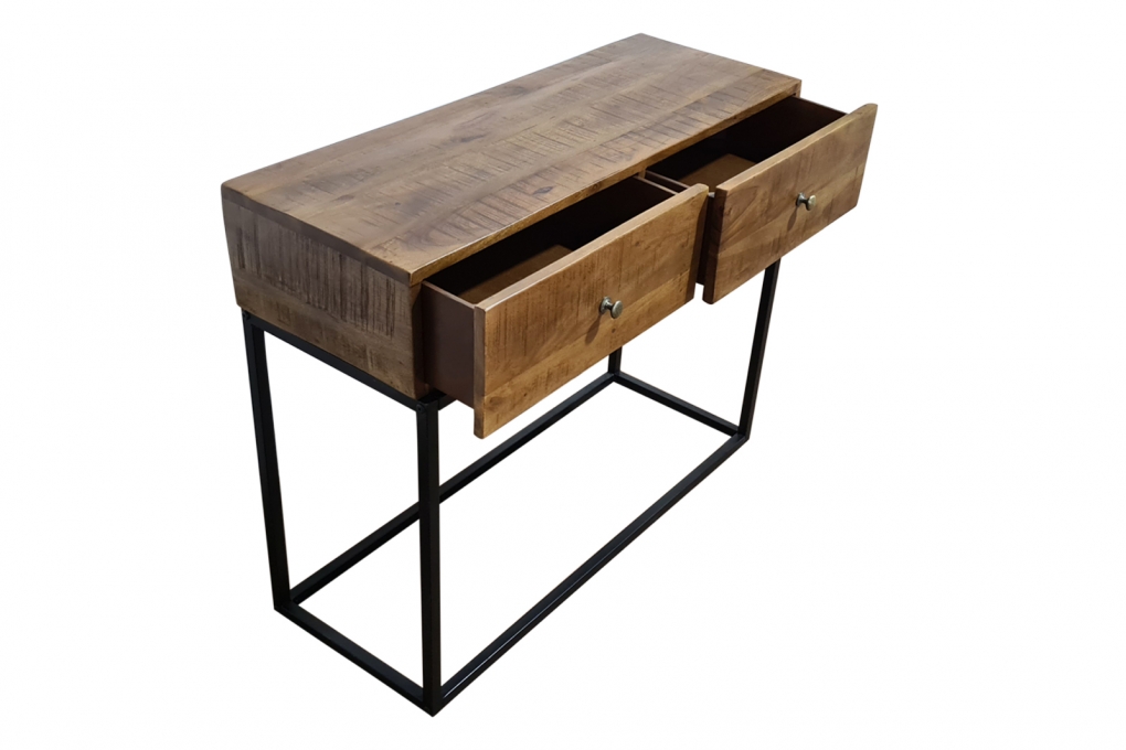 Konsolentisch Flurtisch Akazie massiv 90x35x75 cm nussbaumfarben Nagar I itemprop=