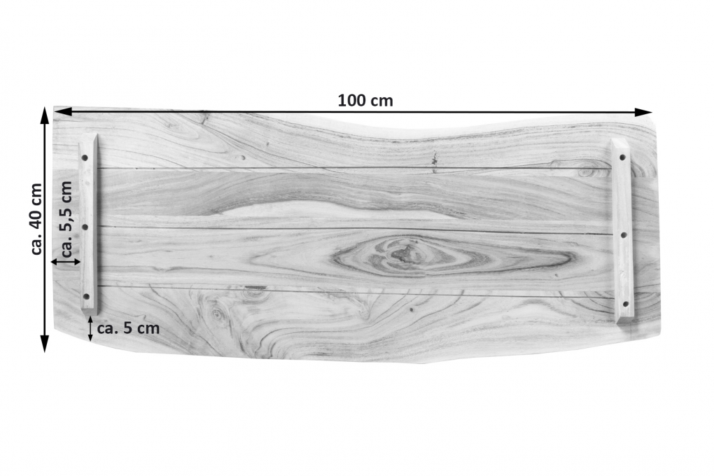 SAM® Tischplatte Baumkante Akazie Natur 100 x 40 cm CURTIS itemprop=