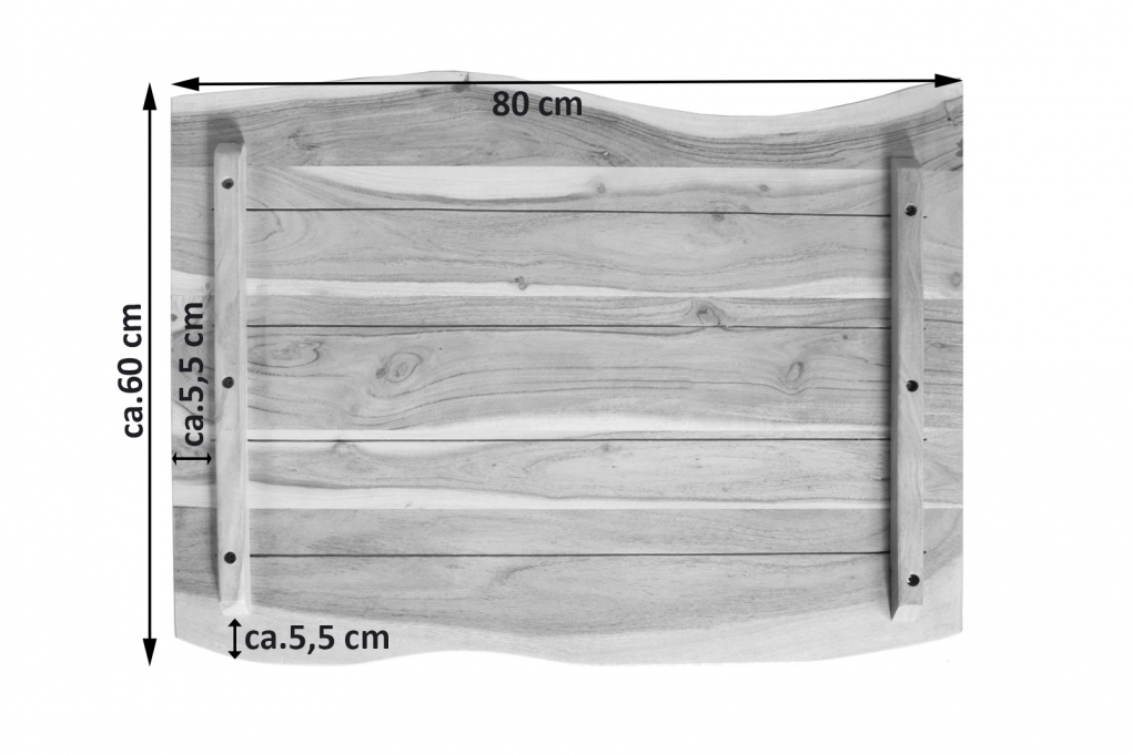 SAM® Tischplatte Baumkante Akazie Natur 80 x 60 cm CURT itemprop=