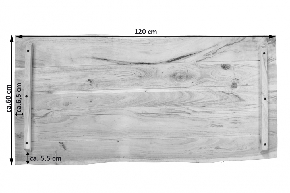  Tischplatte Baumkante Akazie Natur 120 x 60 cm CURT itemprop=