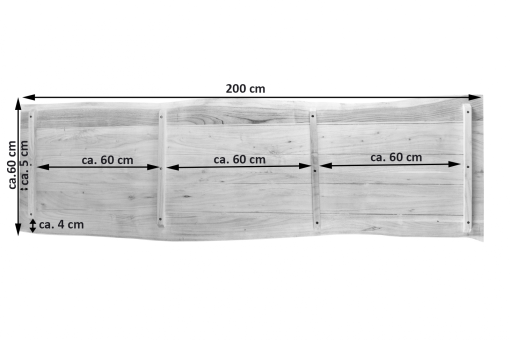  Tischplatte Baumkante Akazie Natur 200 x 60 cm CURT itemprop=