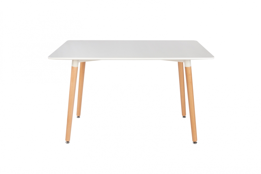 Esstisch 120 x 70 MDF-Holz Weiß Füße Buche DANIEL itemprop=