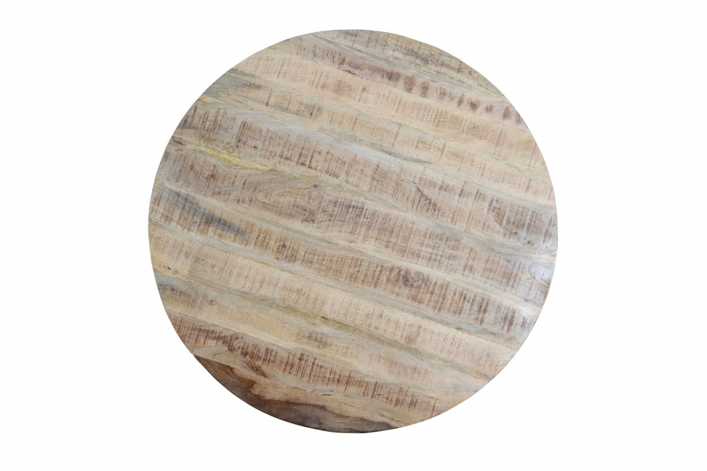 Esszimmertisch rund 120 cm Mangoholz Natur Silber RUNIS itemprop=