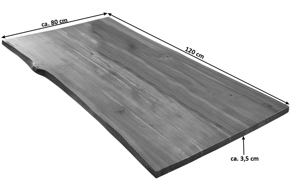  Tischplatte Baumkante Akazie cognac 120 x 80 cm IMKA itemprop=